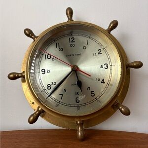 Gold Nautical Wall Clock